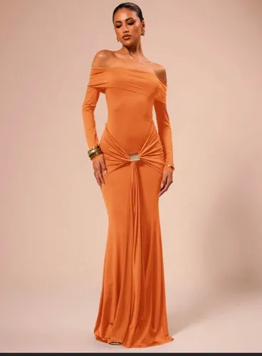 Offs holder long sleeve dress tie waist bodycon dress