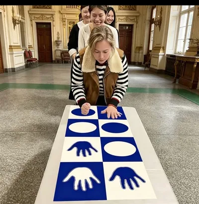 Hands game mate blue and white