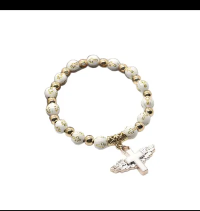Acrylic cross beaded bracelet