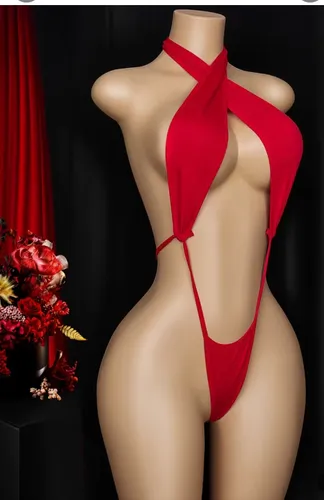 V neck halter lingerie dancer outfit