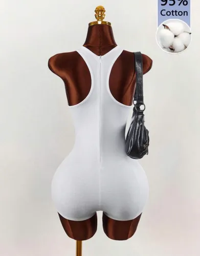 Black and white cotton jumpsuit