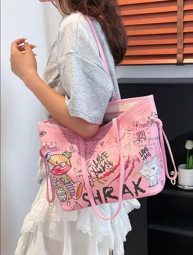Pink large capacity bag