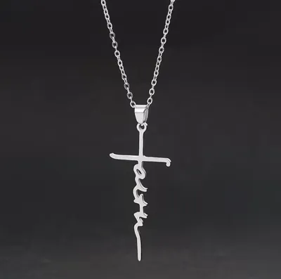 Faith necklace silver color