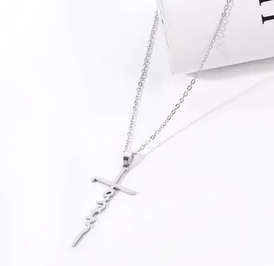 Faith necklace silver color