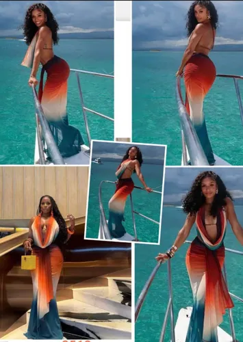 Vacation two piece set top and long skirt