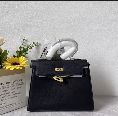Black kelly inspo handbag medium size