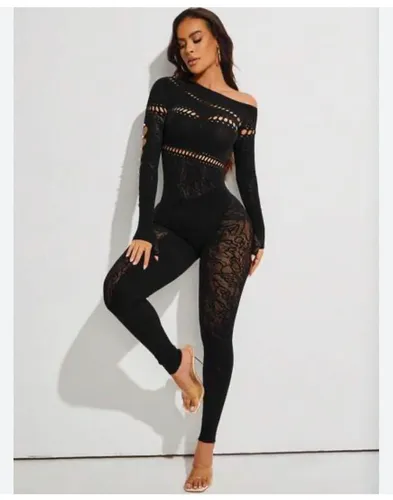 Long sleeve Fishnet jumpsuit