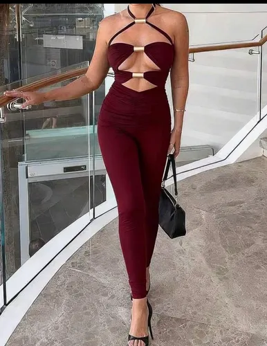 Burgundy jumpsuit